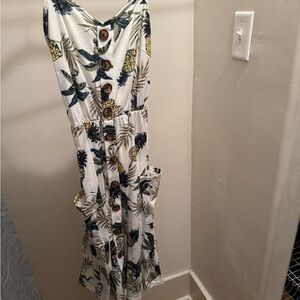 Tropical Button-Down Dress